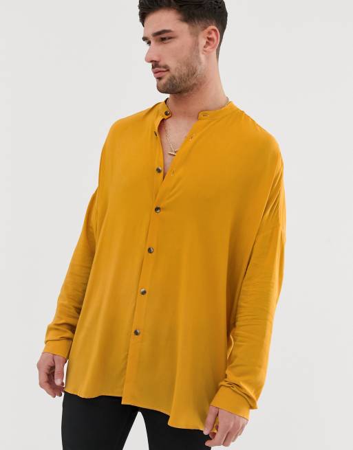 Drop Shoulder/ Oversized Smart Mustard Yellow T-Shirt