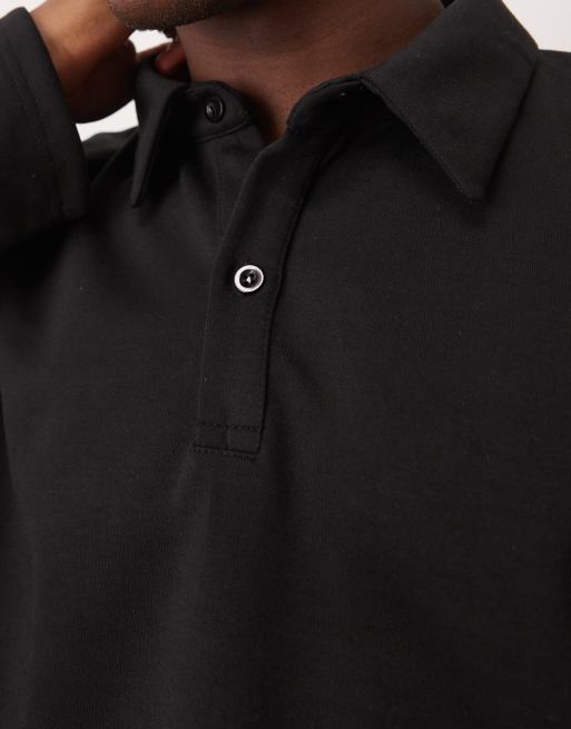 ASOS DESIGN oversized dropped shoulder cropped polo in scuba