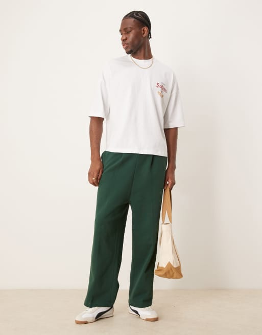 ASOS DESIGN oversized dropped shoulders boxy t-shirt with front and back prints in white , 2 of 4