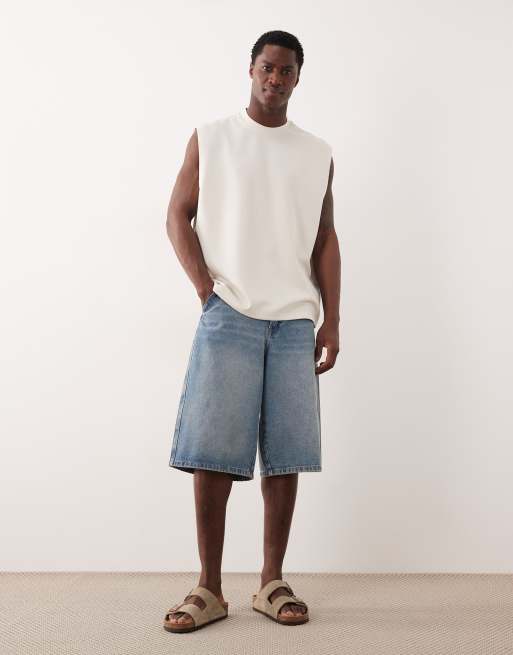 ASOS DESIGN - Oversized dubbelgebreide tanktop in gebroken wit, 2 van 5
