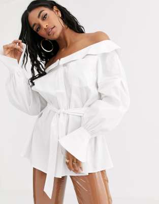 oversized off the shoulder shirt