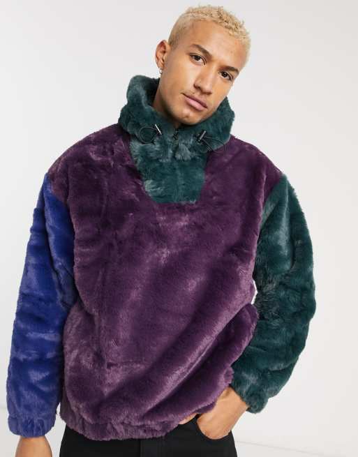 Purple fur hoodie new arrivals