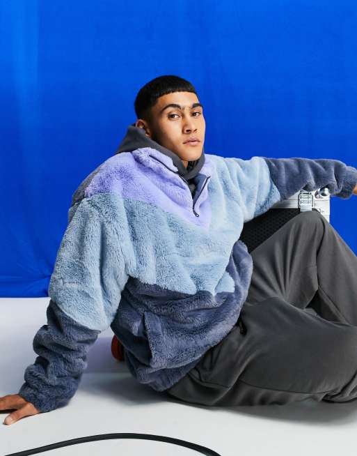 SiM 2020 FAKE FUR SWEATSHiRT Lサイズ CC.SHUAN Oversized Half Zip Pullover Long Sleeve Sweatshirt