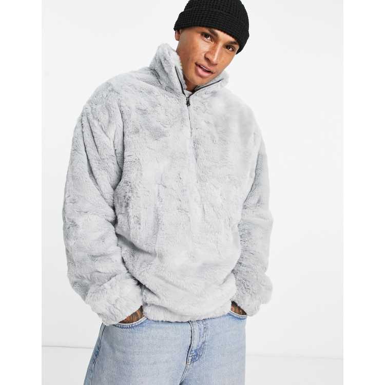 Faux fur shop half zip hoodie