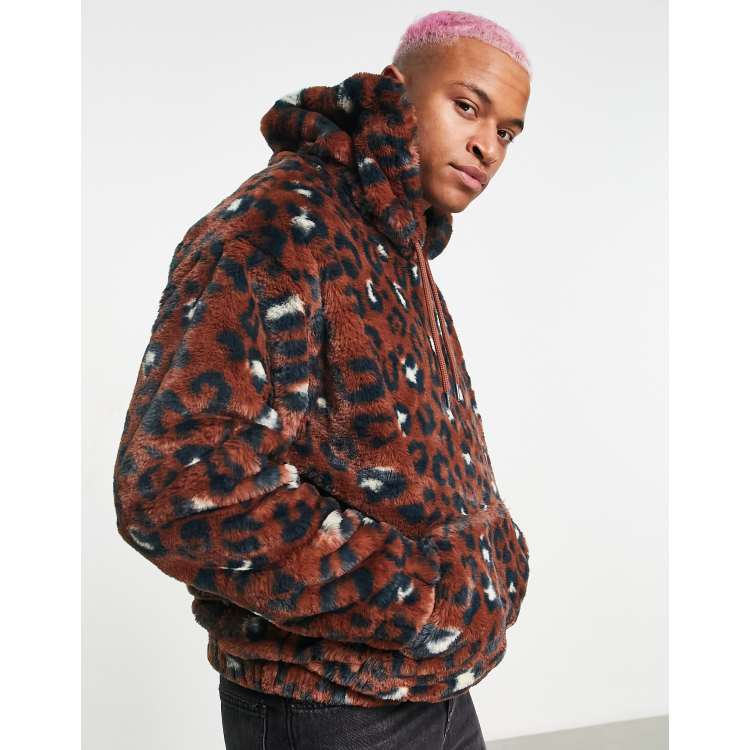 Dominerende Bugsering våben ASOS DESIGN oversized faux fur hoodie in all-over leopard print | ASOS