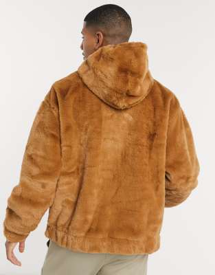 brown fuzzy hoodie