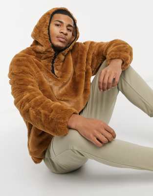 brown fuzzy hoodie