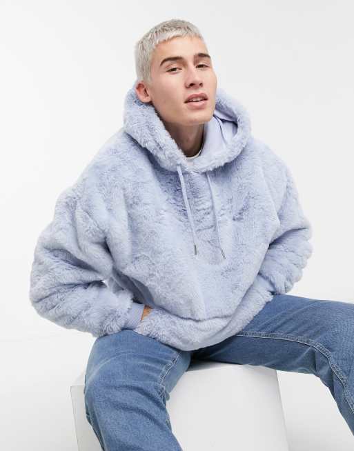 Blue hoodie with outlet fur hood