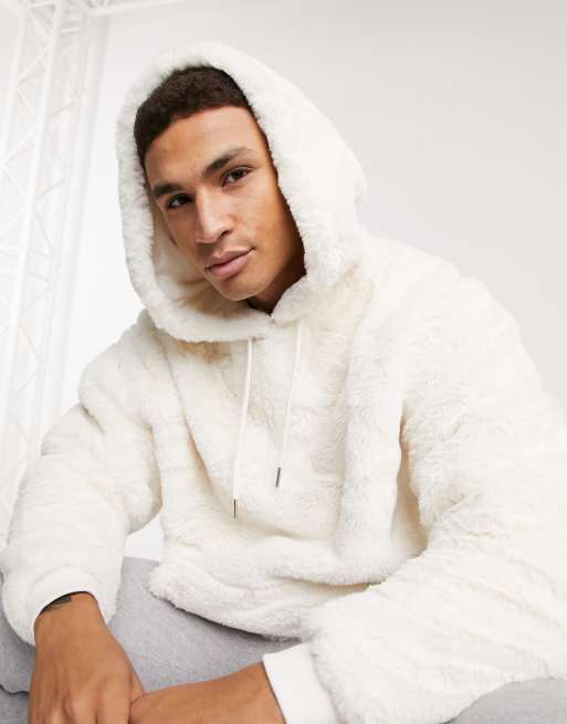 Fur faux clearance hoodie