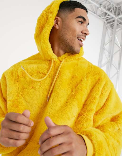 Fluffy sales yellow hoodie