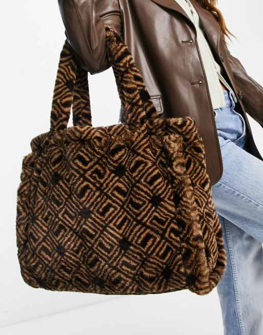 Pretty Rugged Oversized Faux Fur Tote