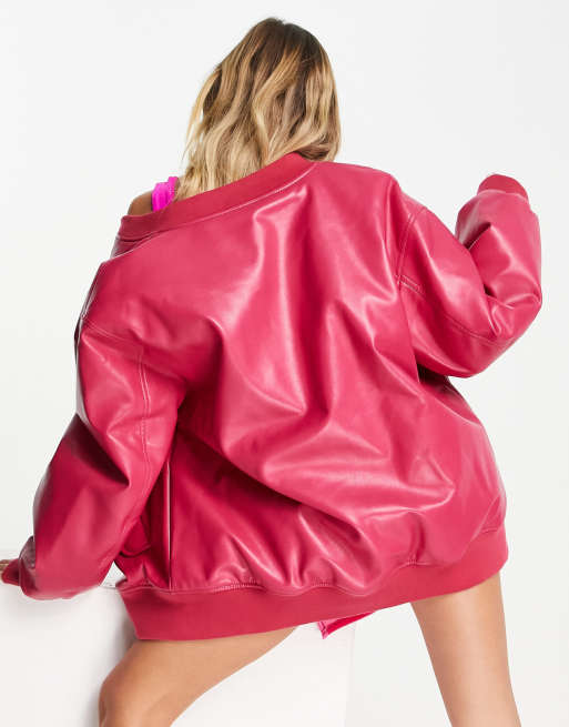 Asos Oversized Jersey Bomber Jacket With Patch Pockets, $52, Asos