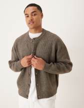 Topman relaxed fit cropped flannel shirt in brown plaid