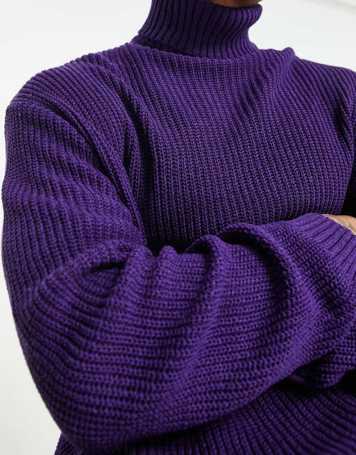 Mens purple roll deals neck jumper