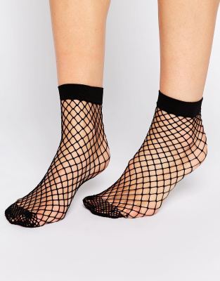 Fishnet ankle clearance socks with bow