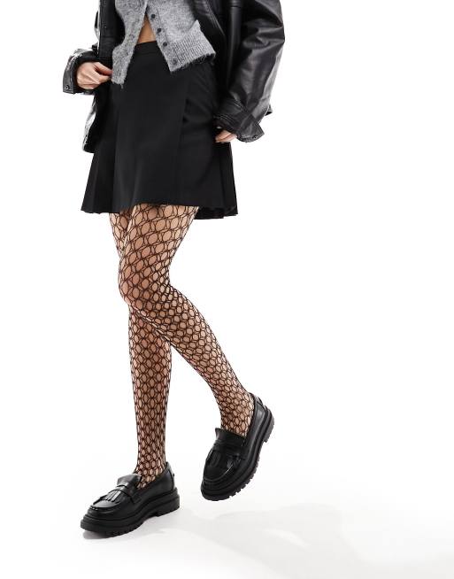 Black oversized fishnet tights best sale