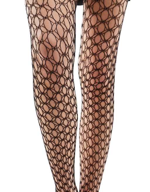 ASOS DESIGN oversized fishnet tights in black