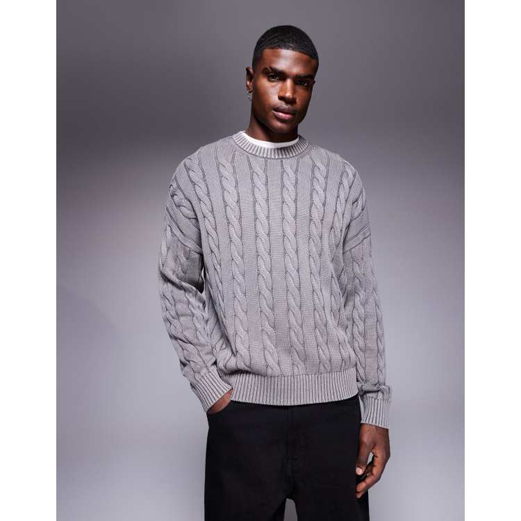 asos cable knit sweater dress Asos Collection Chunky Sweater Dress With Cable Detail And Grown On Neck,  $73 | Asos