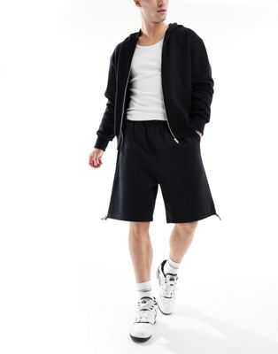 ASOS DESIGN oversized fit shorts in black