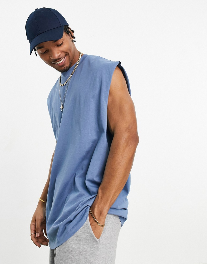 ASOS DESIGN oversized fit vest in blue
