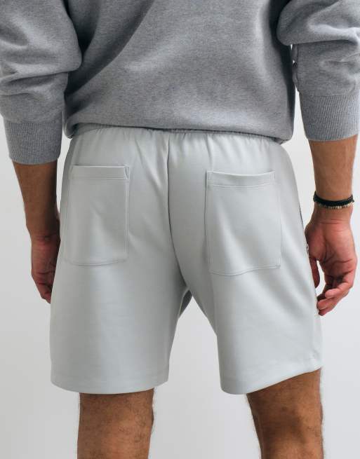 ASOS DESIGN oversized fit zip jersey short in grey, 4 of 5