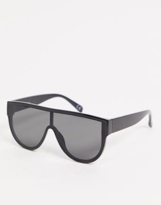 black oversized flat top sunglasses