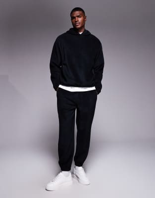 Asos Design Oversized Fleece Hoodie In Black
