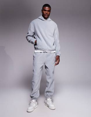 Asos Design Oversized Fleece Hoodie In Gray