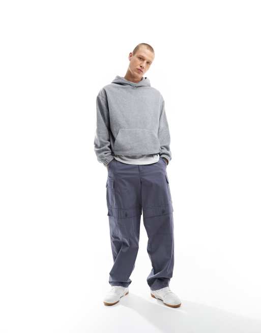 ASOS DESIGN oversized heavyweight sweatpants in gray heather