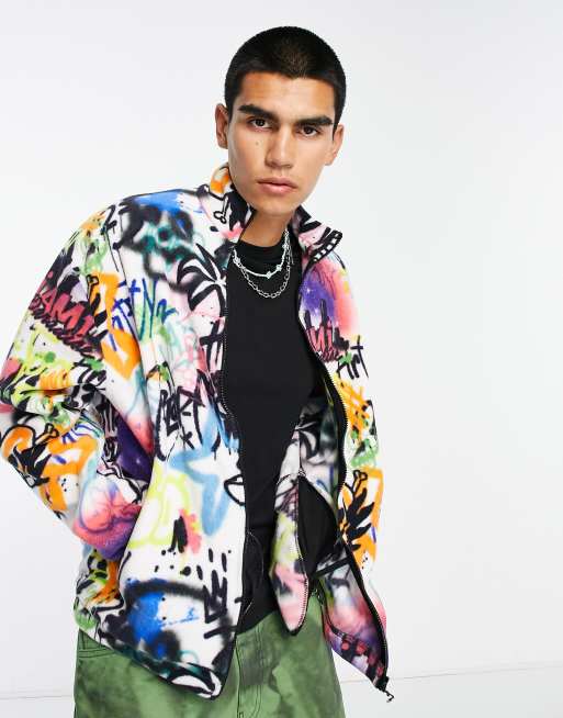 ASOS DESIGN oversized fleece in graffiti print | ASOS