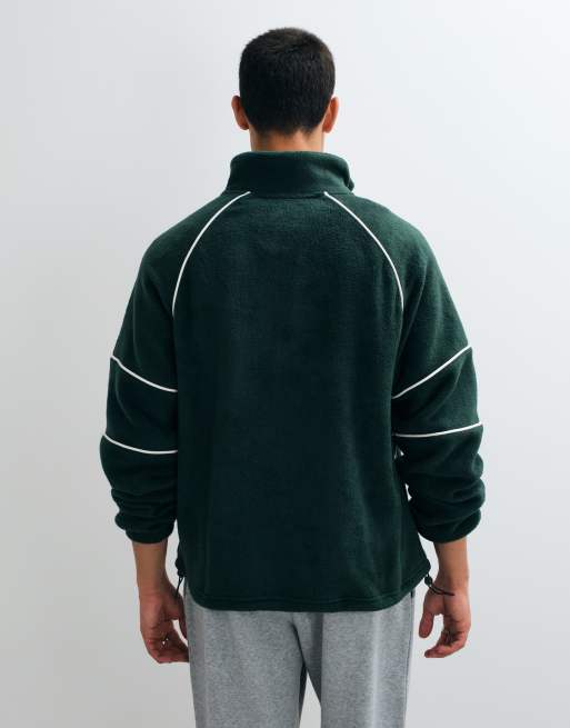 ASOS DESIGN oversized fleece with piping in green, 5 of 5