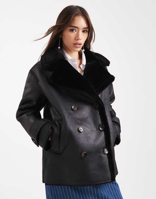 ASOS DESIGN oversized flight jacket in black