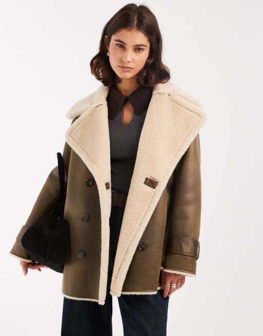 ASOS DESIGN oversized flight jacket in khaki