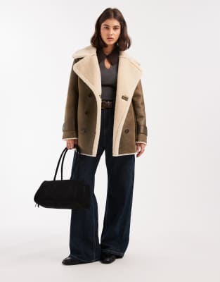 Asos Design Oversized Flight Jacket In Green
