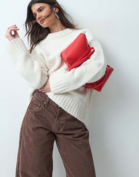 ASOS DESIGN oversized fluffig tröja i cream - view 1