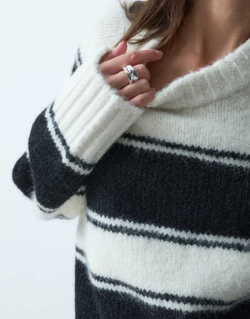 ASOS DESIGN oversized fluffig tröja i monorand, 3 av 4