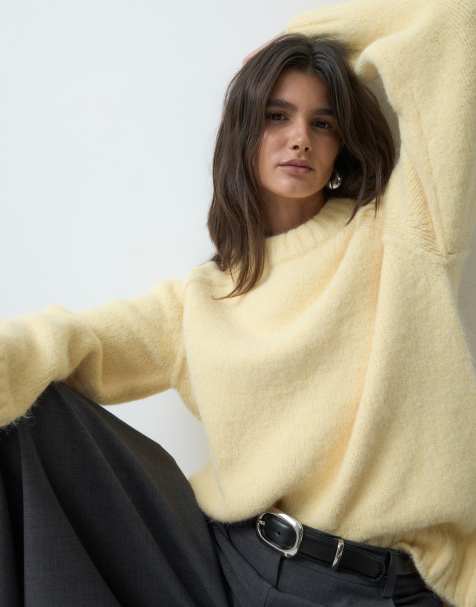 ASOS DESIGN oversized fluffy jumper in buttermilk - view 1