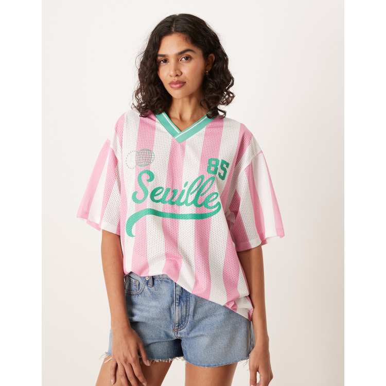 ASOS DESIGN oversized football T-shirt with seville graphic