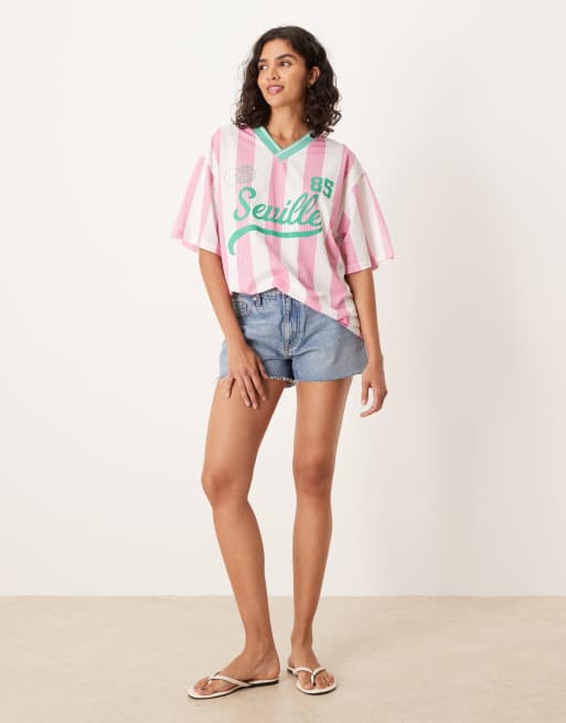ASOS DESIGN oversized football T-shirt with seville graphic