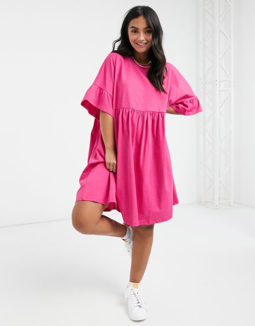 Asos pink 2025 smock dress