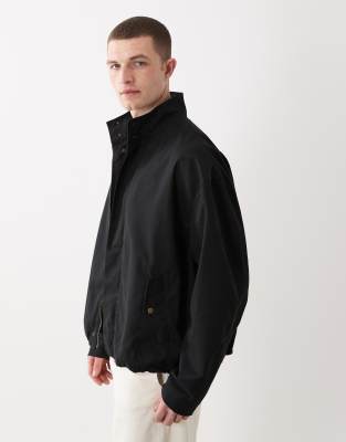 ASOS DESIGN oversized funnel neck jacket in black