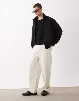 Asos Design Oversized Funnel Neck Jacket In Black