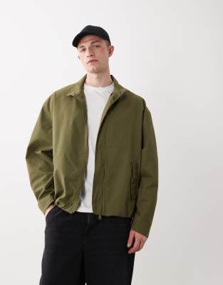 Asos Design Oversized Funnel Neck Jacket In Multi