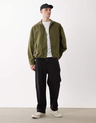Asos Design Oversized Funnel Neck Jacket In Multi