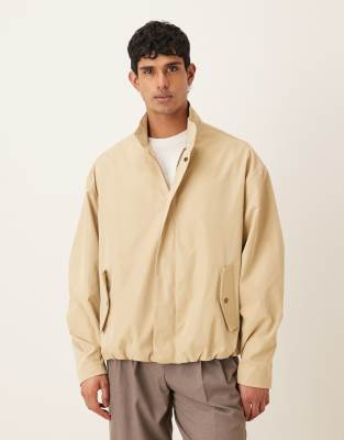 Asos Design Oversized Funnel Neck Jacket In Multi