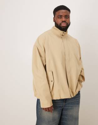 Asos Design Oversized Funnel Neck Jacket In Multi