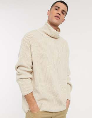 white funnel neck sweater