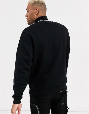 funnel collar sweatshirt mens
