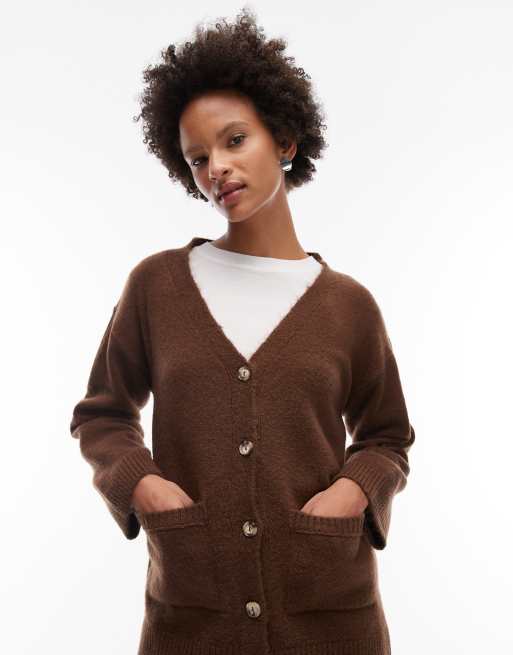 ASOS DESIGN - Oversized gebreid vest in bruin, 4 van 4