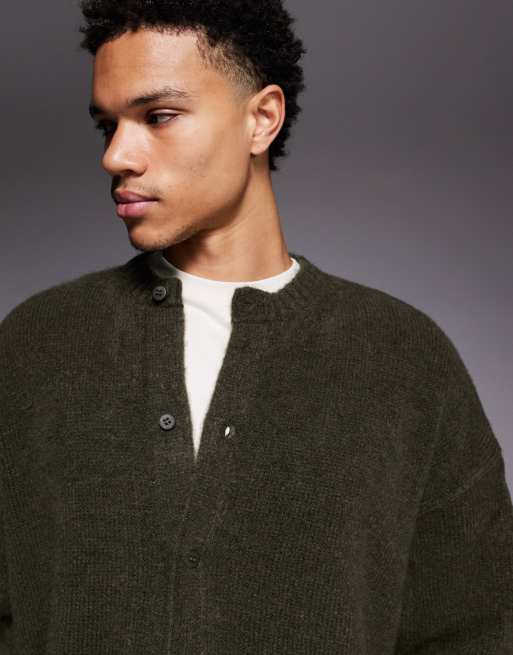 ASOS DESIGN - Oversized gebreid vest met ronde hals in groen, 5 van 5